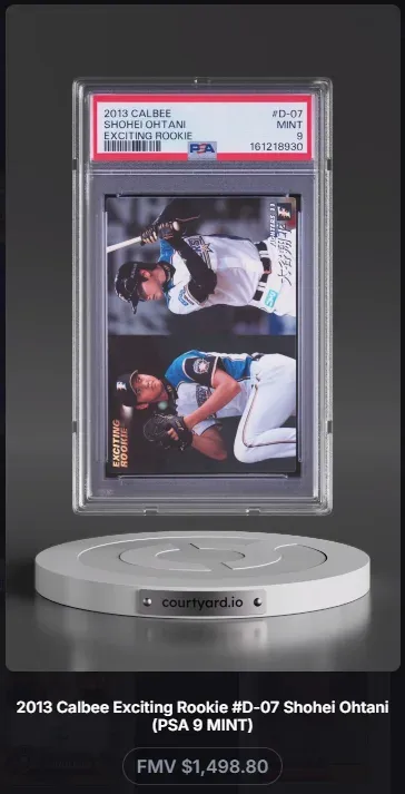 2013 Calbee #D-07 Shohei Ohtani Exciting Rookie, graded PSA 9