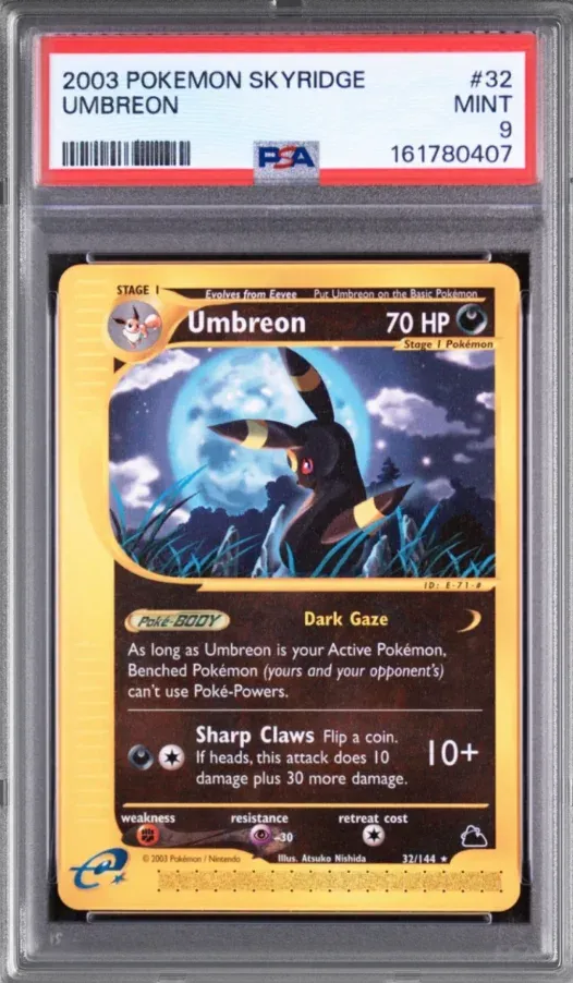 2003 Pokemon Skyridge #32 Umbreon, graded PSA 9