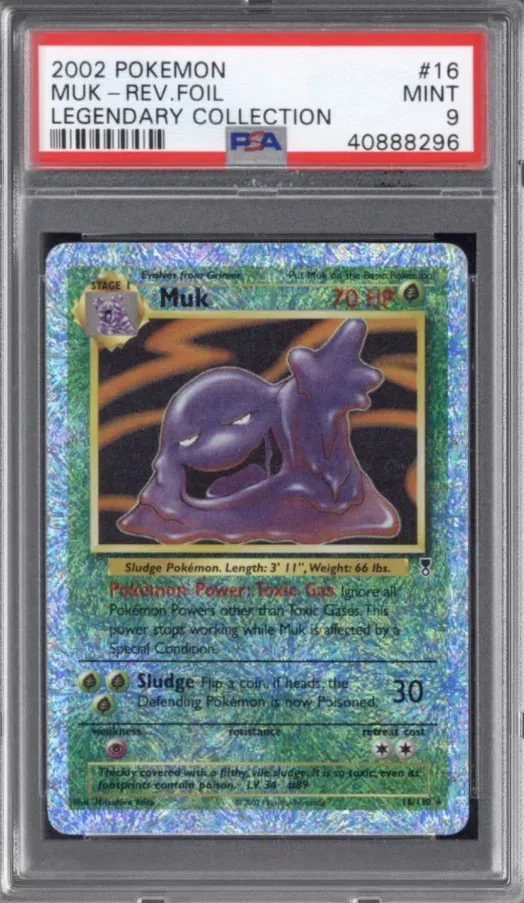 2002 Legendary Collection #16 Muk Rev.Foil, graded PSA 9