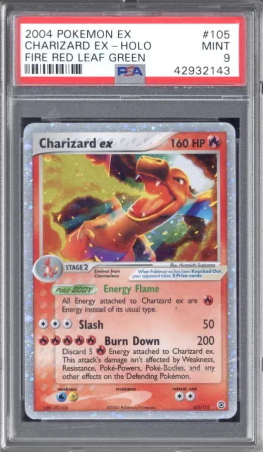 2004 Pokemon EX #105 Charizard EX Holo, Fire Red Leaf Green, graded PSA 9