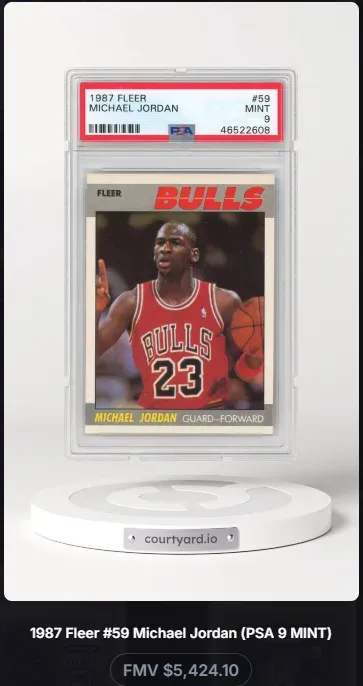 1987 Fleer #59 Michael Jordan, graded PSA 9