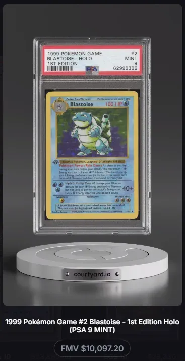 1999 Pokemon Game #2 Blastoise Holo, 1st Edition, graded PSA 9