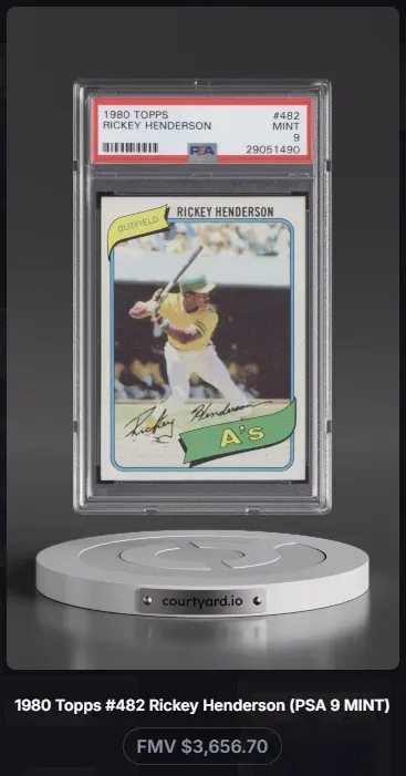 1980 Topps #482 Rickey Henderson, graded PSA 9