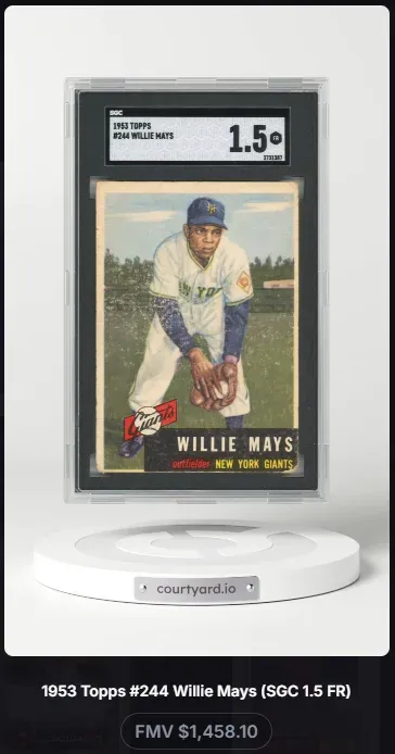 1953 Topps #244 Willie Mays, graded SGC 1.5