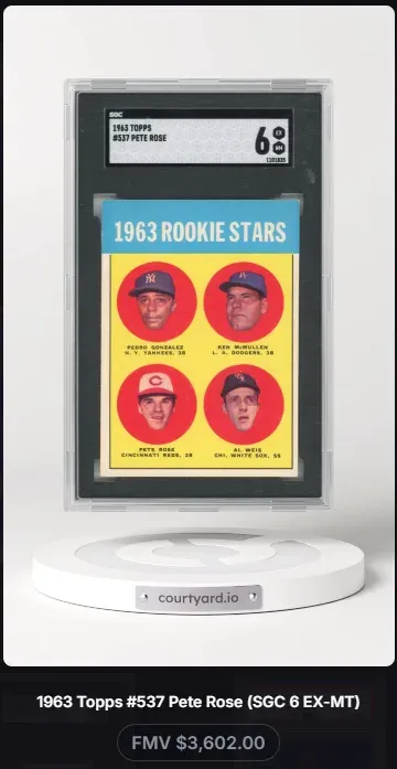 1963 Topps #537 1963 Rookie Stars (Pete Rose), graded SGC 6