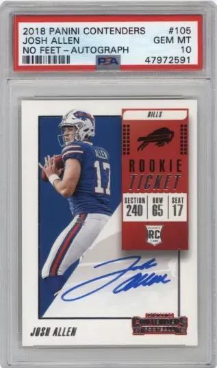 2018 PANINI CONTENDERS JOSH ALLEN NO FEET AUTOGRAPH
