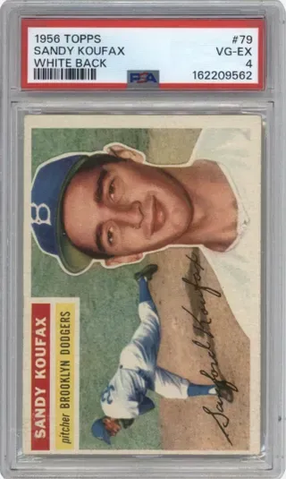 1956 TOPPS SANDY KOUFAX WHITE BACK