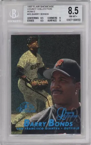 1997 FLAIR SHOWCASE LEGACY COLLECTION ROW 0 #25 BARRY BONDS