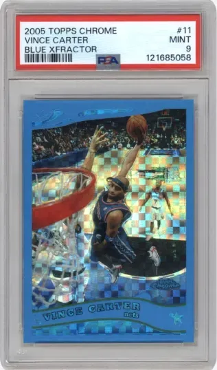 2005 TOPPS CHROME VINCE CARTER BLUE XFRACTOR
