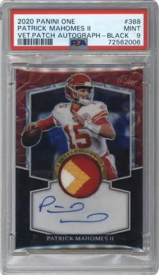 2020 PANINI ONE PATRICK MAHOMES II VET.PATCH AUTOGRAPH BLACK
