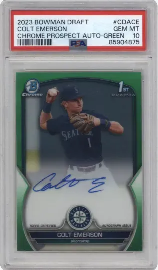 2023 BOWMAN DRAFT COLT EMERSON CHROME PROSPECT AUTO-GREEN