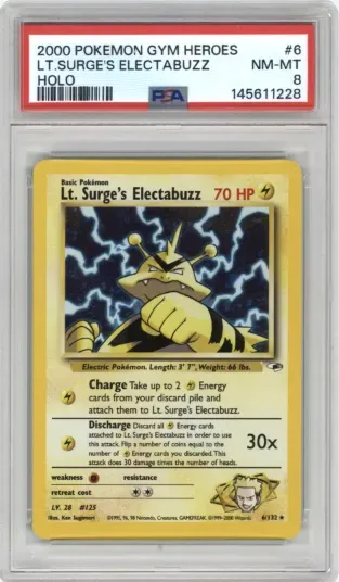 2000 POKEMON GYM HEROES LT.SURGE'S ELECTABUZZ HOLO