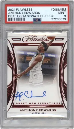 2021 FLAWLESS ANTHONY EDWARDS DRAFT GEM SIGNATURE-RUBY