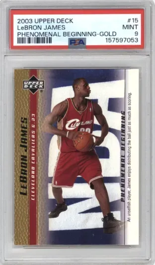 2003 UPPER DECK LeBRON JAMES PHENOMENAL BEGINNING-GOLD