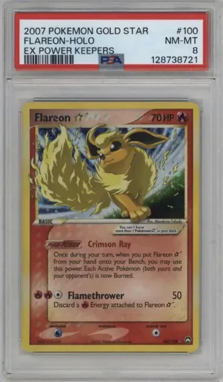 2007 POKEMON GOLD STAR FLAREON-HOLO EX POWER KEEPERS
