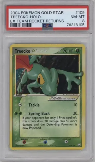 2004 POKEMON GOLD STAR TREECKO-HOLO EX TEAM ROCKET RETURNS