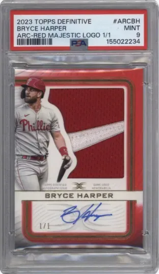 2023 TOPPS DEFINITIVE BRYCE HARPER ARC-RED MAJESTIC LOGO