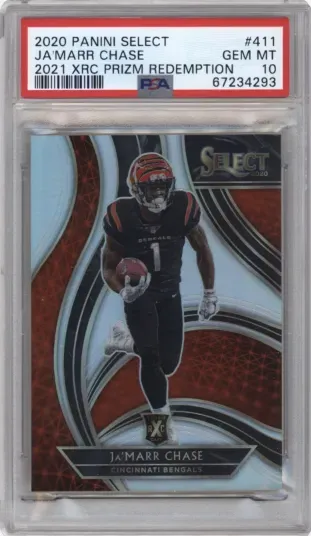 2020 PANINI SELECT JA'MARR CHASE 2021 XRC PRIZM REDEMPTION
