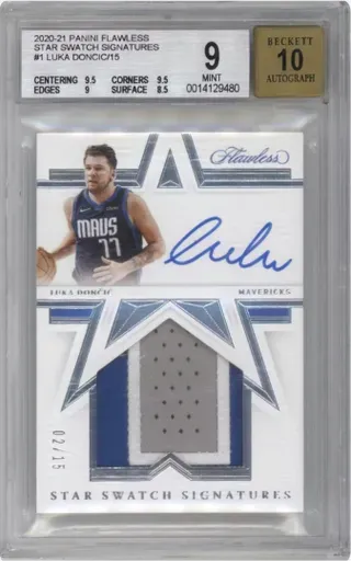 2020-21 PANINI FLAWLESS STAR SWATCH SIGNATURES #1 LUKA DONCIC 15