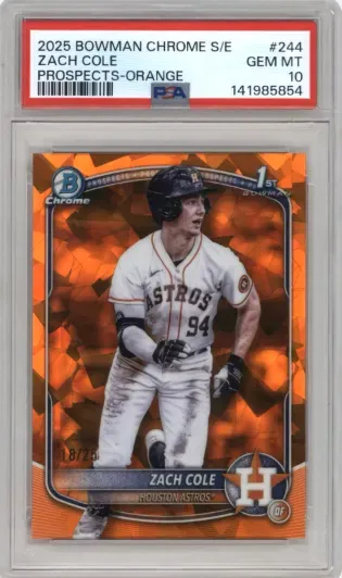 2025 BOWMAN CHROME S E ZACH COLE PROSPECTS-ORANGE