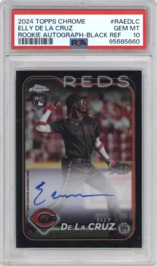 2024 TOPPS CHROME ELLY DE LA CRUZ ROOKIE AUTOGRAPH-BLACK REF