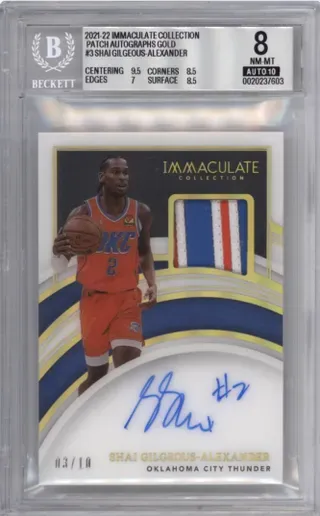 2021-22 IMMACULATE COLLECTION PATCH AUTOGRAPHS GOLD #3 SHAI GILGEOUS-ALEXANDER