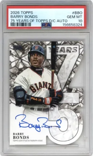 2026 TOPPS BARRY BONDS 75 YEARS OF TOPPS D C AUTO