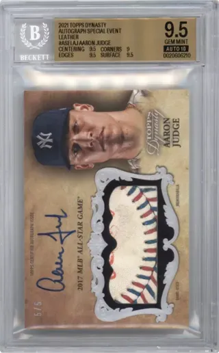 2021 TOPPS DYNASTY AUTOGRAPH SPECIAL EVENT LEATHER #ASELAJ AARON JUDGE