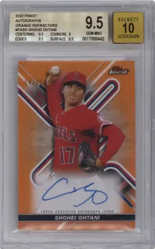 2022 FINEST AUTOGRAPHS ORANGE REFRACTORS #FASO SHOHEI OHTANI