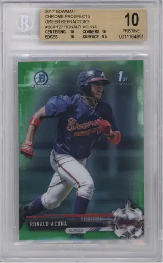 2017 BOWMAN CHROME PROSPECTS GREEN REFRACTORS #BCP127 RONALD ACUNA