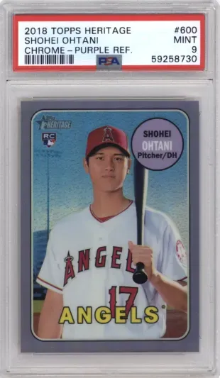 2018 TOPPS HERITAGE SHOHEI OHTANI CHROME PURPLE REF.