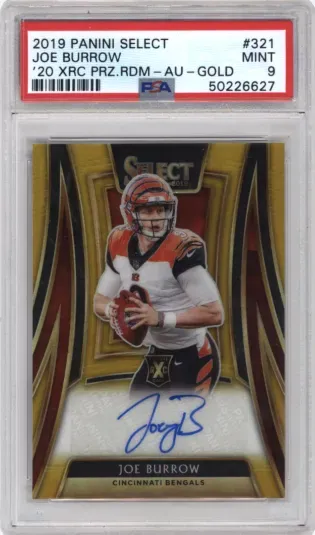 2019 PANINI SELECT JOE BURROW '20 XRC PRZ.RDM AU GOLD