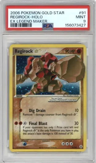 2006 POKEMON GOLD STAR REGIROCK-HOLO EX LEGEND MAKER