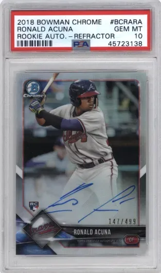 2018 BOWMAN CHROME RONALD ACUNA ROOKIE AUTO. REFRACTOR