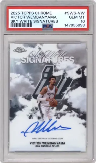 2025 TOPPS CHROME VIXTOR WEMBANYAMA SKY WRITE SIGNATURES