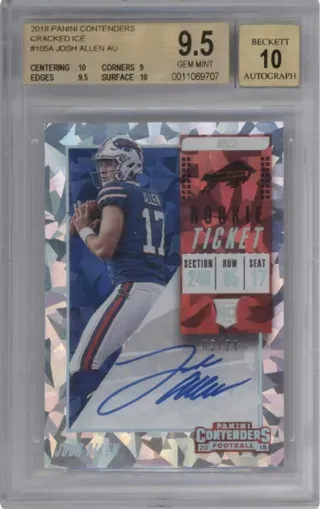 2018 PANINI CONTENDERS CRACKED ICE #105A JOSH ALLEN AU