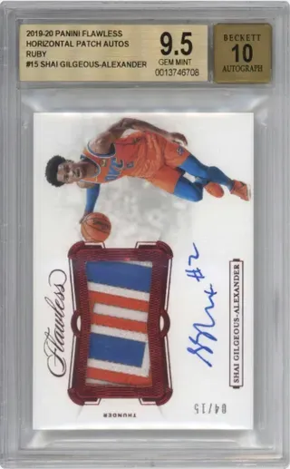 2019-20 PANINI FLAWLESS HORIZONTAL PATCH AUTOS RUBY #15 SHAI GILGEOUS-ALEXANDER
