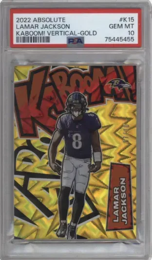 2022 ABSOLUTE LAMAR JACKSON KABOOM VERTICAL GOLD
