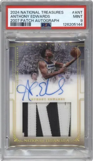 2024 NATIONAL TREASURES ANTHONY EDWARDS 2007 PATCH AUTOGRAPH