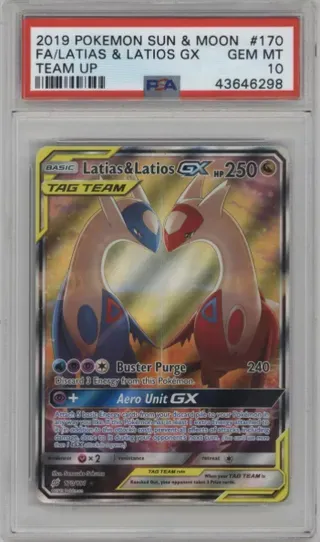 2019 POKEMON SUN AND MOON FA LATIAS AND LATIOS GX TEAM UP