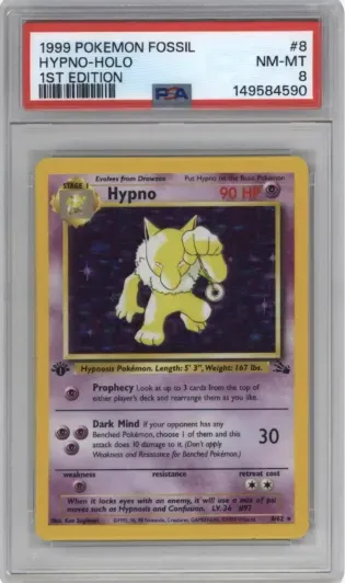 1999 POKEMON FOSSIL HYPNO-HOLO 1ST EDITION