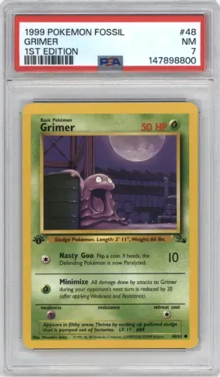 1999 POKEMON FOSSIL GRIMER 1ST EDITION
