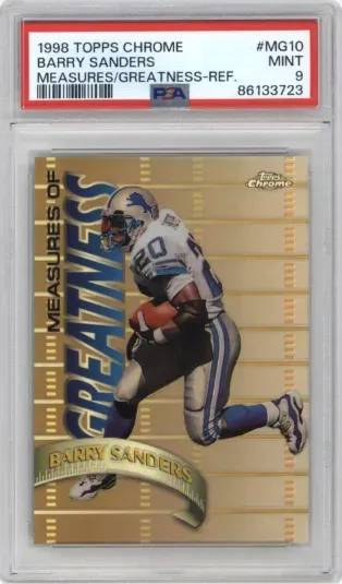 1998 TOPPS CHROME BARRY SANDERS MEASURE GREATNESS-REF.
