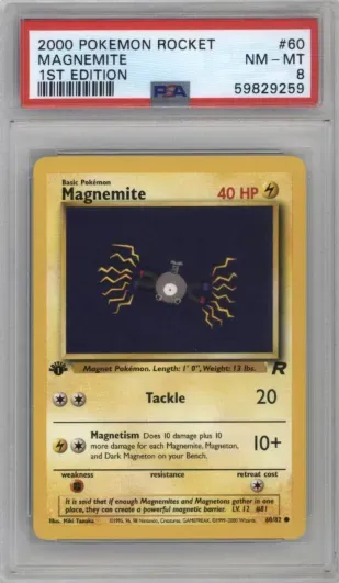 2000 POKEMON ROCKET MAGNEMITE 1ST EDITION