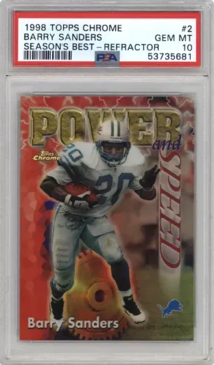 1998 TOPPS CHROME BARRY SANDERS SEASON'S BEST-REFRACTOR