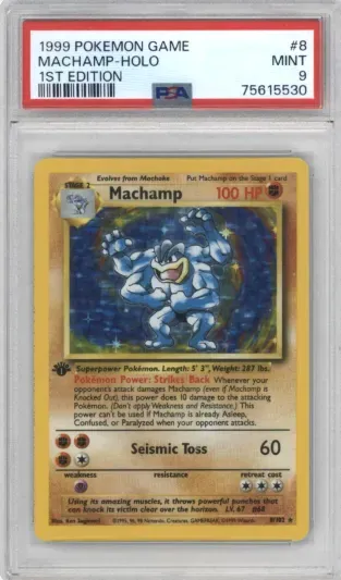 1999 POKEMON GAME MACHAMP-HOLO 1ST EDITION