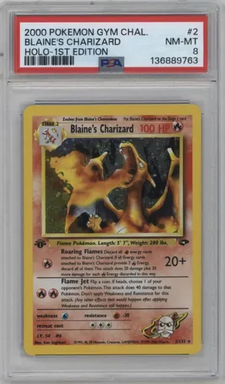 2000 POKEMON GYM CHAL. BLAINE'S CHARIZARD HOLO-1ST EDITION 136889763
