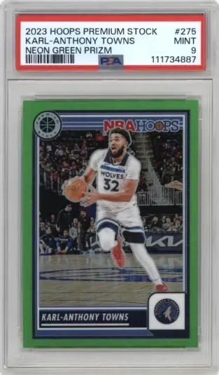2023 HOOPS PREMIUM STOCK KARL-ANTHONY TOWNS NEON GREEN PRIZM