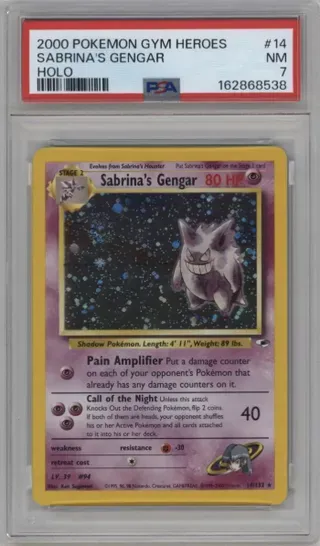 2000 POKEMON GYM HEROES SABRINA'S GENGAR HOLO