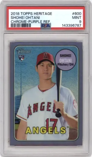 2018 TOPPS HERITAGE SHOHEI OHTANI CHROME-PURPLE REF. 143396787